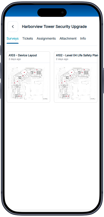 Mobile site detail tabs