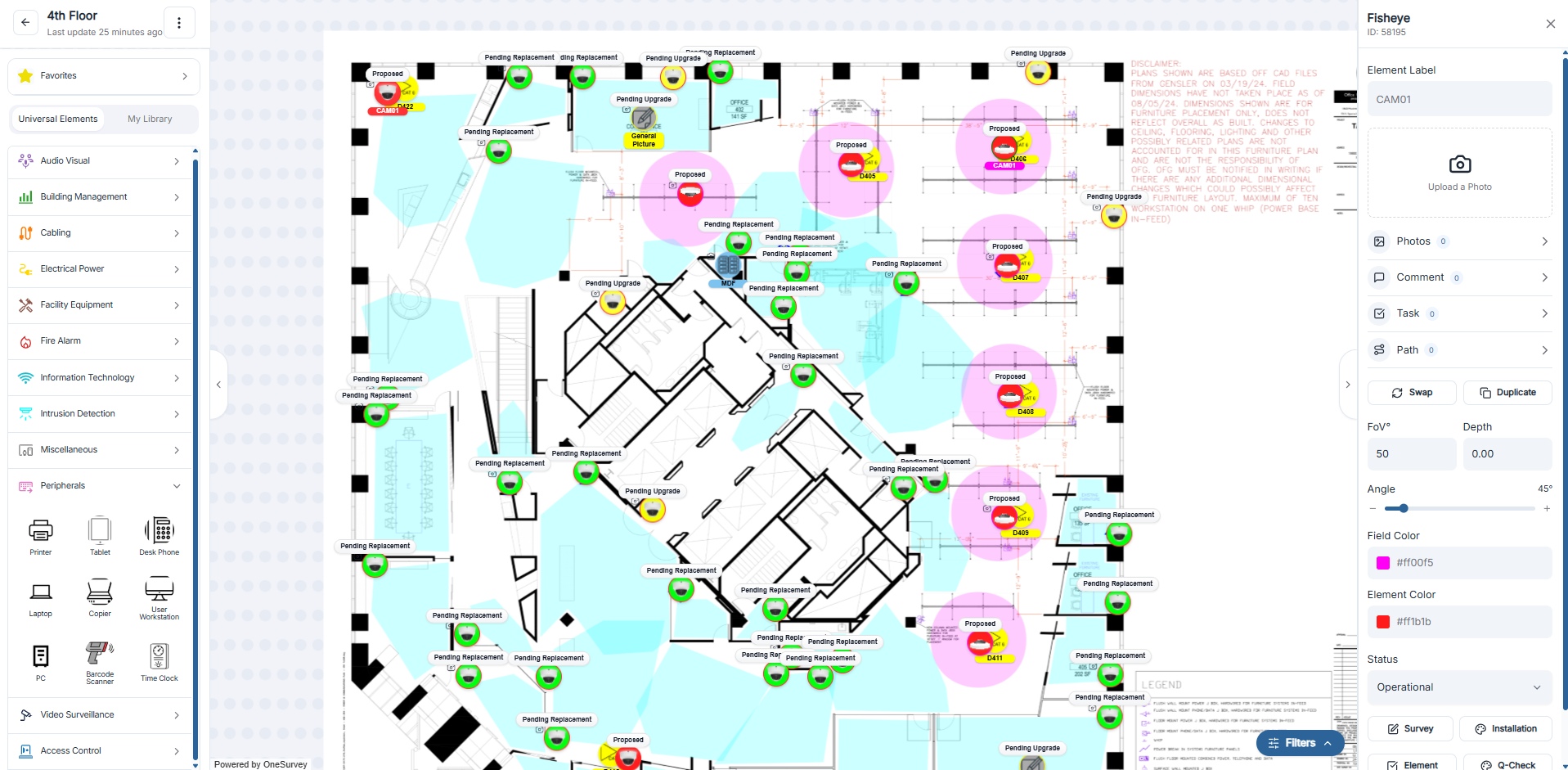OneSurvey workspace overview