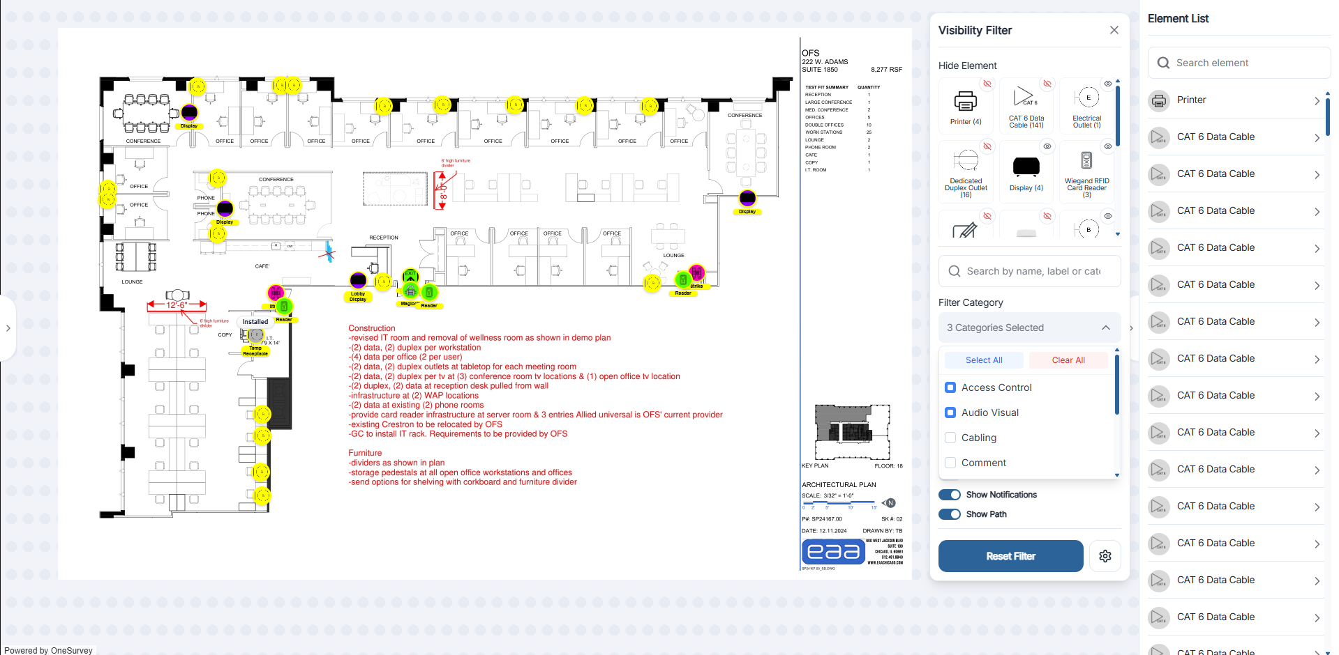 Visibility filter controls